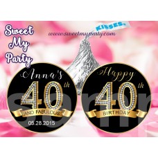 40th Birthday Party Hershey kisses stickers,40th Birthday Hershey kiss stickers,(14ab) 40th Birthday Party Hershey kisses stickers,40th Birthday Hershey kiss stickers,(14ab)
